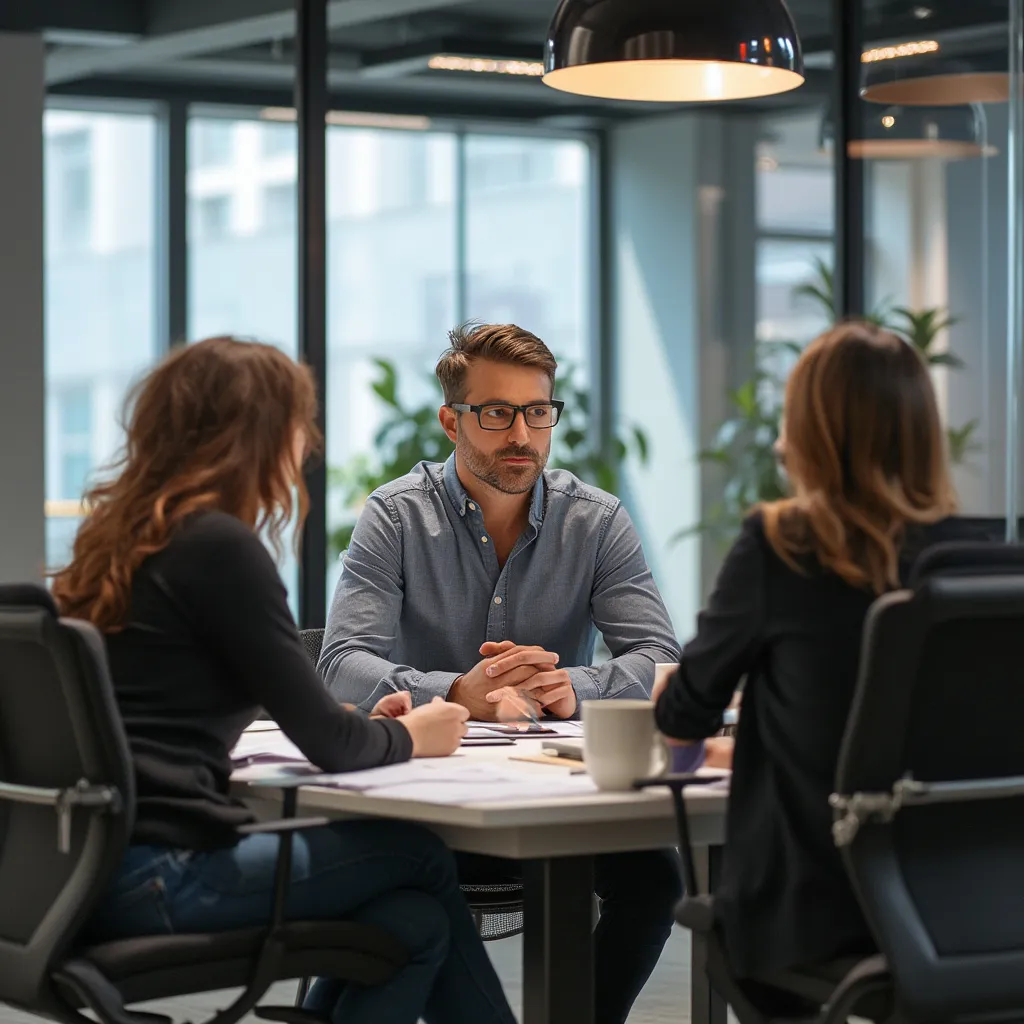 Equipo de consultores reunidos